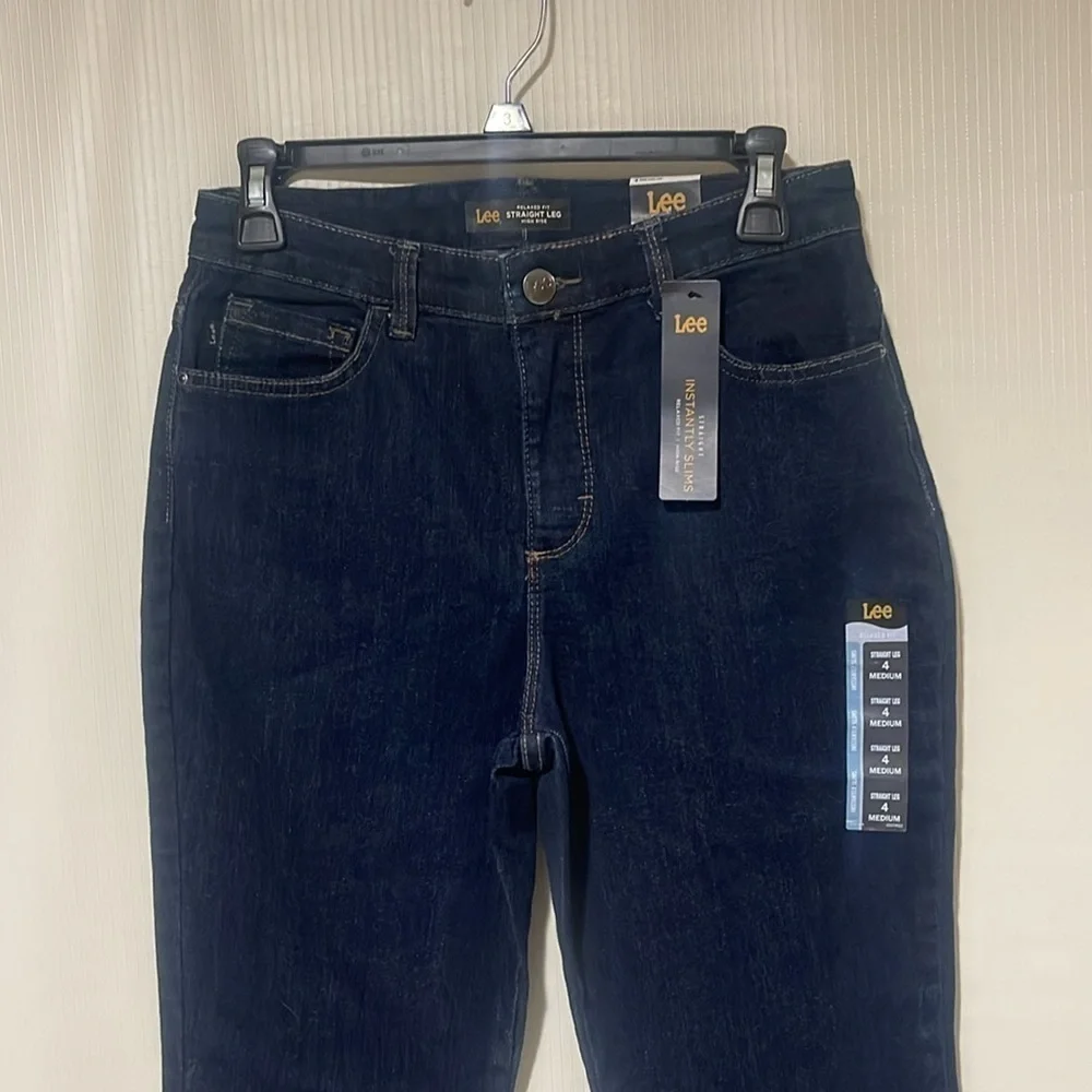 NWT LEE Women's Jeans Relaxed Fit Straight Leg High Rise Size 4 - Picture 2 of 11